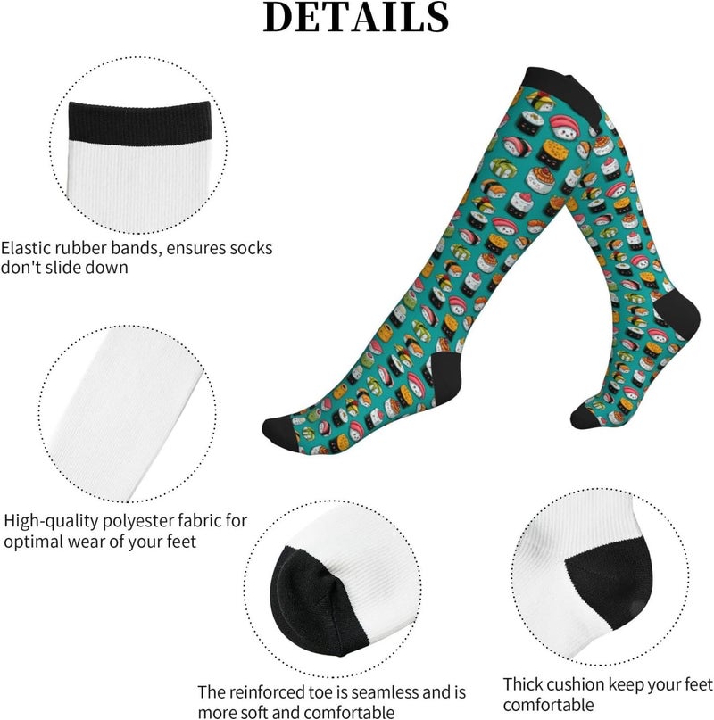 thmnj Compression Socks Knee High Support Socks for Women Men Circulation Stockings for Athletic Running Cycling Flying - Image 3